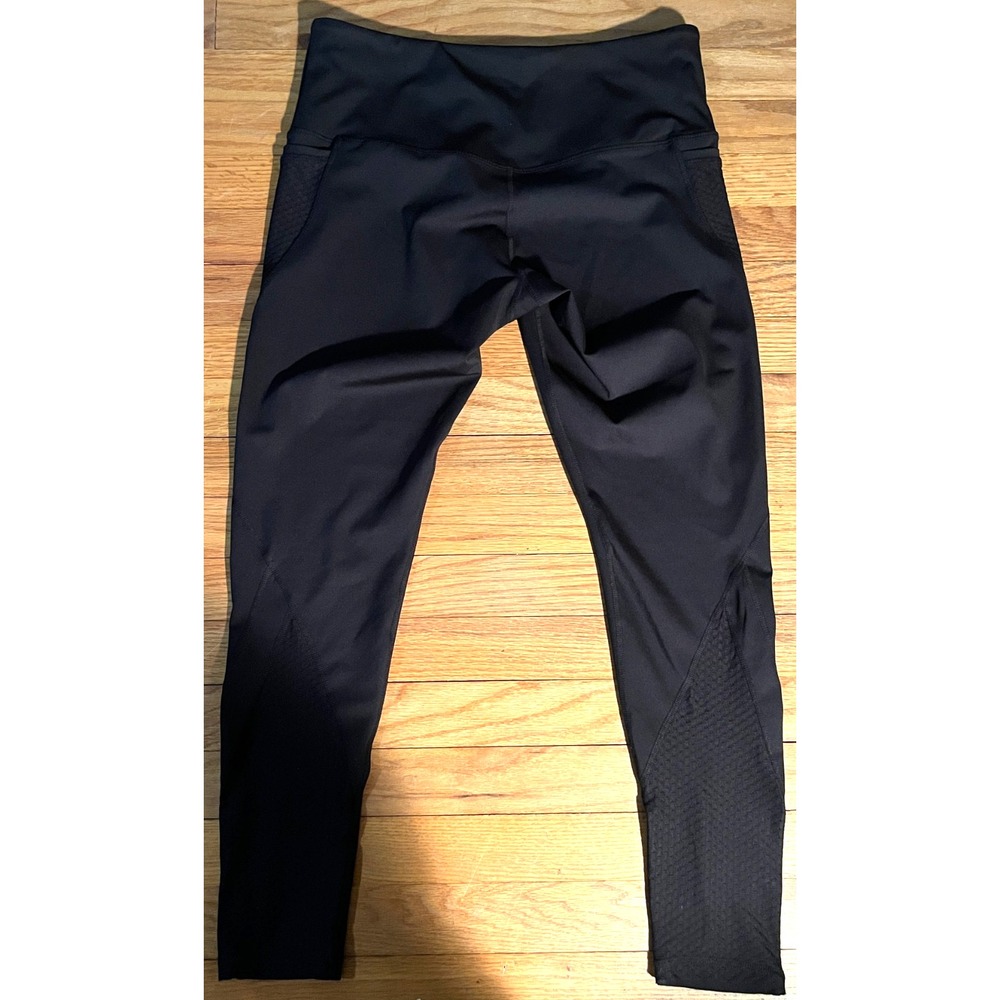 New Lija Athleisure Black Ankle Leggings w/ Pockets Women L